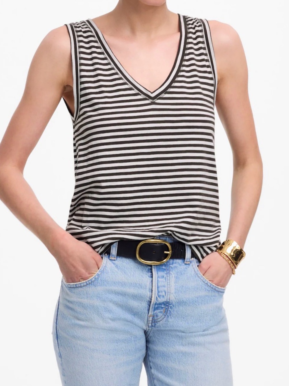 Madewell Slub Relaxed V-Neck Tank | Size XS